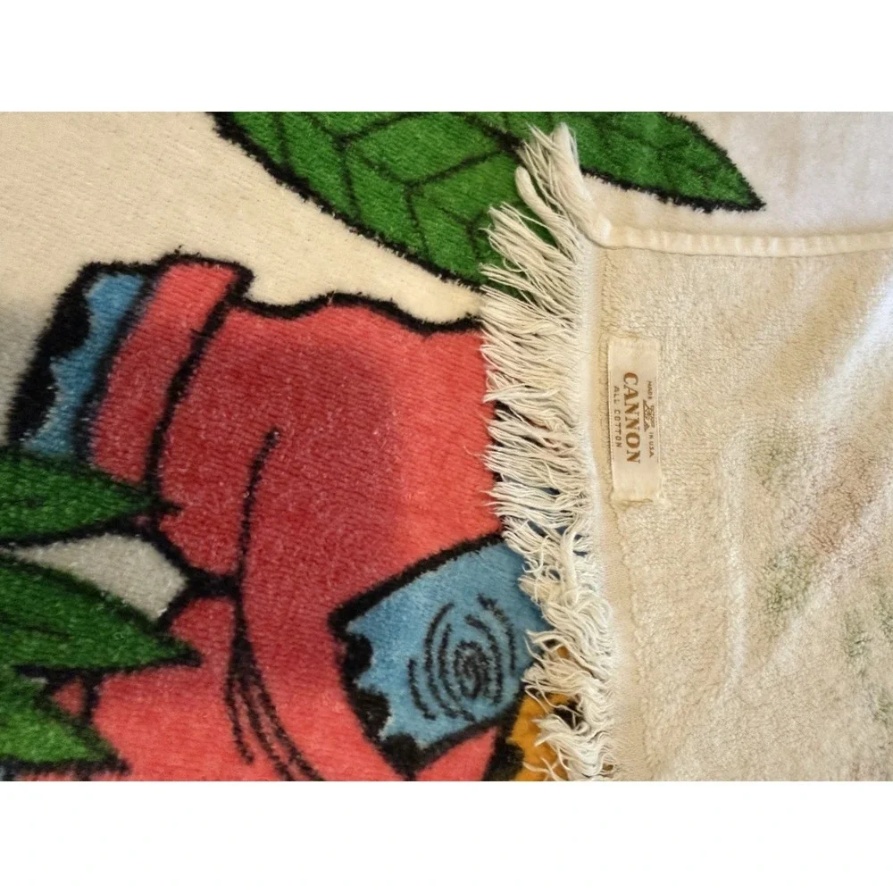 Cannon Towel READ Vintage 70s Jungle Safari Elephant Bathroom Bath Terry